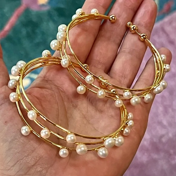 🌺🎉HP🎉🌺 NWT Cult Gaia Shanti Large Pearl Earrings - Picture 7 of 16